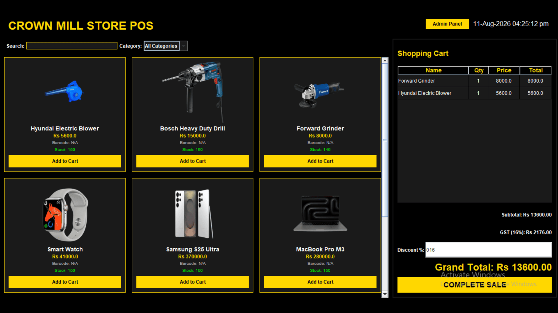 Smart POS System UI